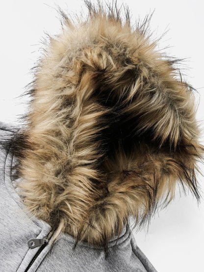 Aelfric Eden Boxy Faux Fur Collar Hoodie