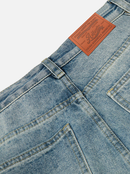 Aelfric Eden Stripe Whiskering Baggy Barrel Jeans