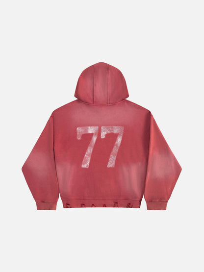 Aelfric Eden Boxy Rhinestone 77 Graphic Pullover Hoodie