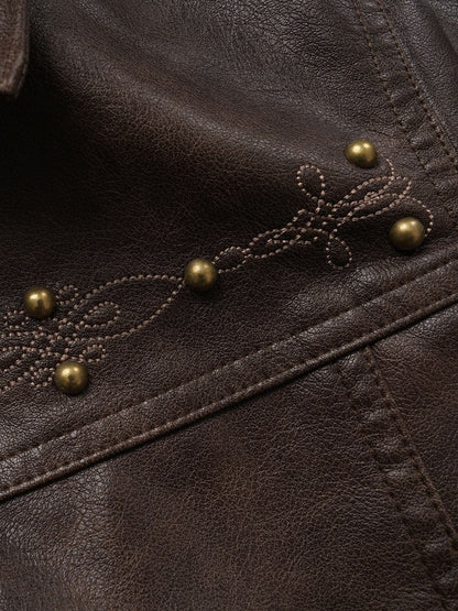 Aelfric Eden Vintage Rivet Fuax Leather Jacket