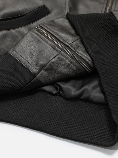 Aelfric Eden Metal Button Cropped Faux Leather Jacket