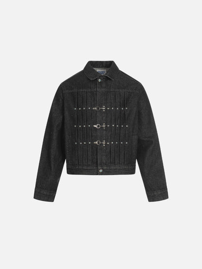 Aelfric Eden Pleated Metal Button Denim Jacket