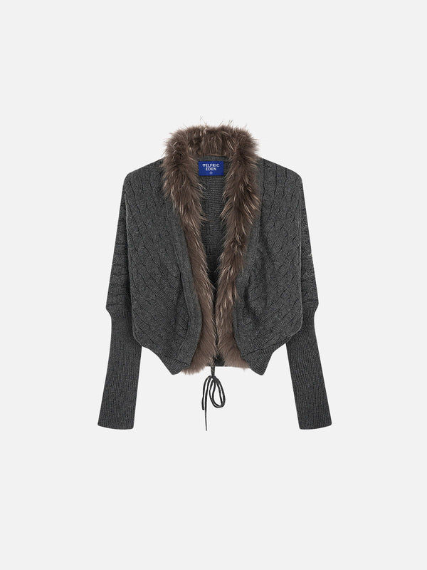 Aelfric Eden Faux Fur Collar Cardigan