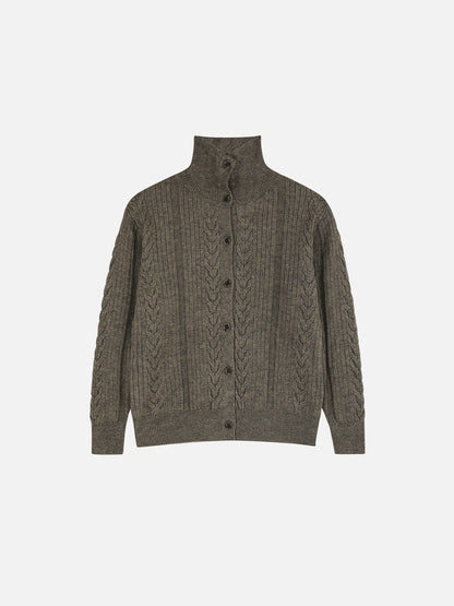 Aelfric Eden Cable Knit High-Neck Cardigan