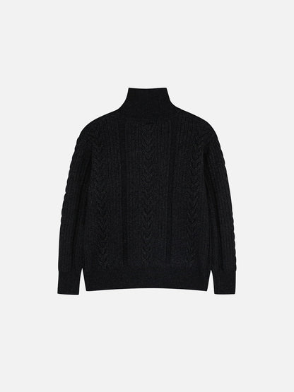 Aelfric Eden Cable Knit High-Neck Cardigan