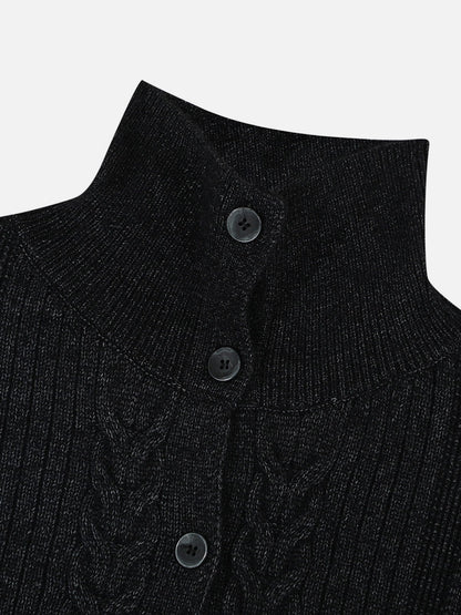 Aelfric Eden Cable Knit High-Neck Cardigan
