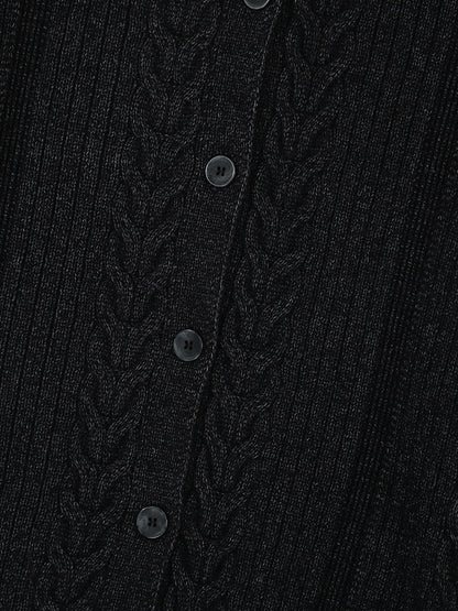 Aelfric Eden Cable Knit High-Neck Cardigan