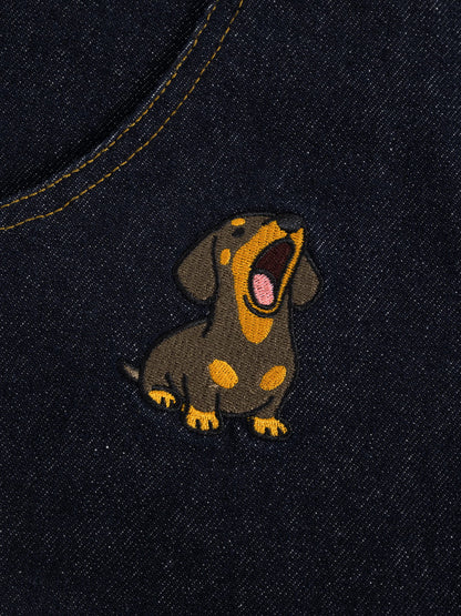 Aelfric Eden Dachshund Embroidered Baggy Jeans
