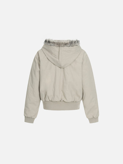 Aelfric Eden Fur Hooded Zip Up Coat
