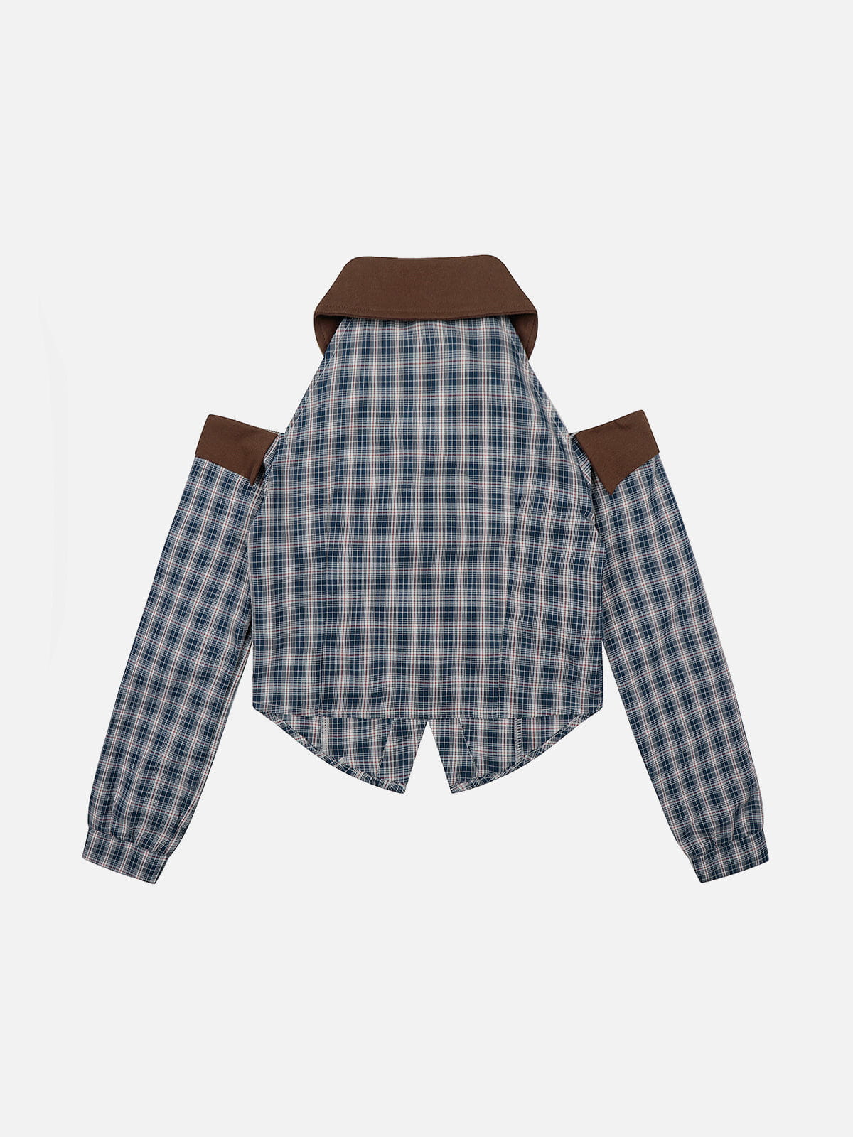 Aelfric Eden Plaid Tie Cropped Long Sleeve Shirt