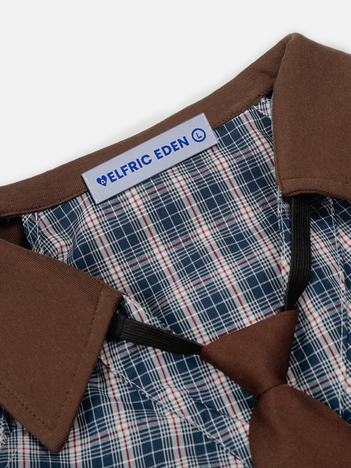 Aelfric Eden Plaid Tie Cropped Long Sleeve Shirt
