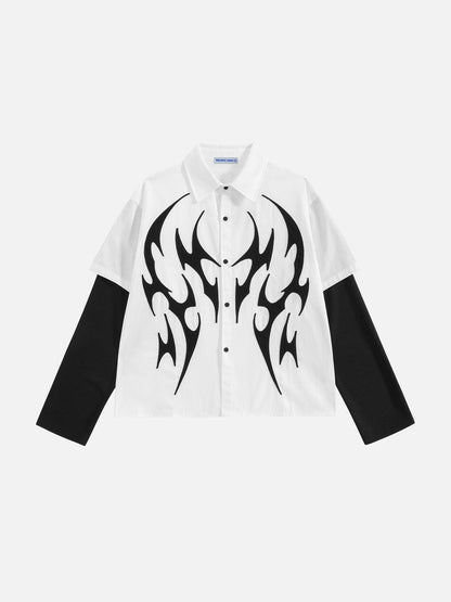 Aelfric Eden Tribal Panel Layered Long Sleeve Shirt