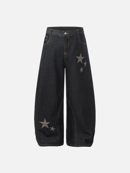 Aelfric Eden Striped Star Baggy Barrel Jeans