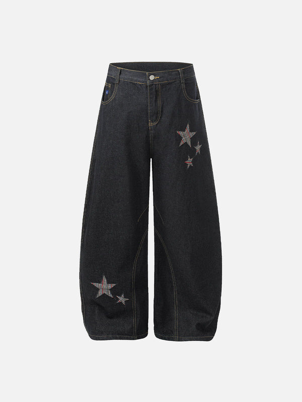 Aelfric Eden Striped Star Baggy Barrel Jeans