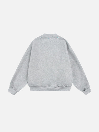 Aelfric Eden Turquoise Stud Collar Sweatshirt
