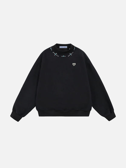Aelfric Eden Turquoise Stud Collar Sweatshirt