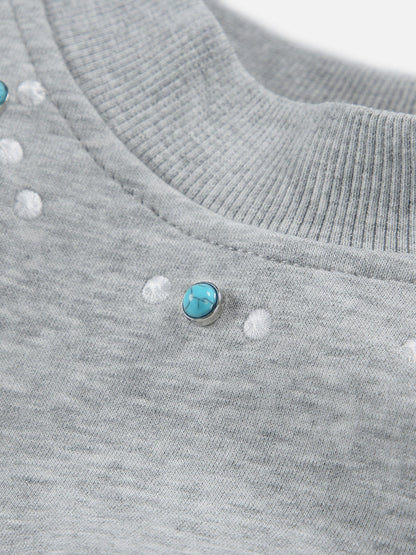 Aelfric Eden Turquoise Stud Collar Sweatshirt