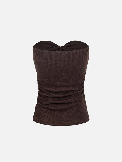 Aelfric Eden Ruched Tie Front Tube Top
