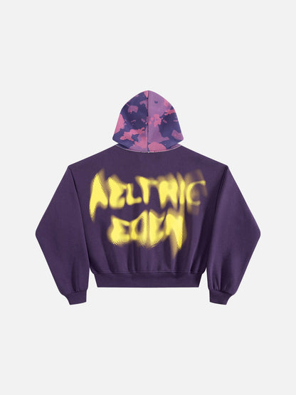 Aelfric Eden Boxy CAMO Hood Zip Up Hoodie