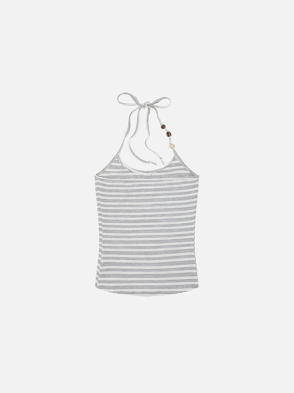 Aelfric Eden Beaded Striped Halter Top