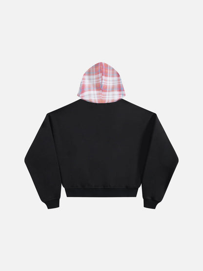 Aelfric Eden Boxy Plaid Hood Zip Up Hoodie
