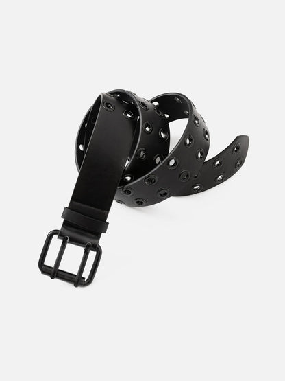 Allover Grommet Double Prong Belt