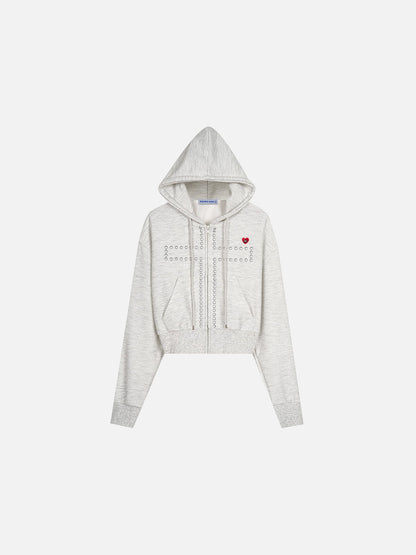Aelfric Eden Boxy Button Cross Zip Up Hoodie