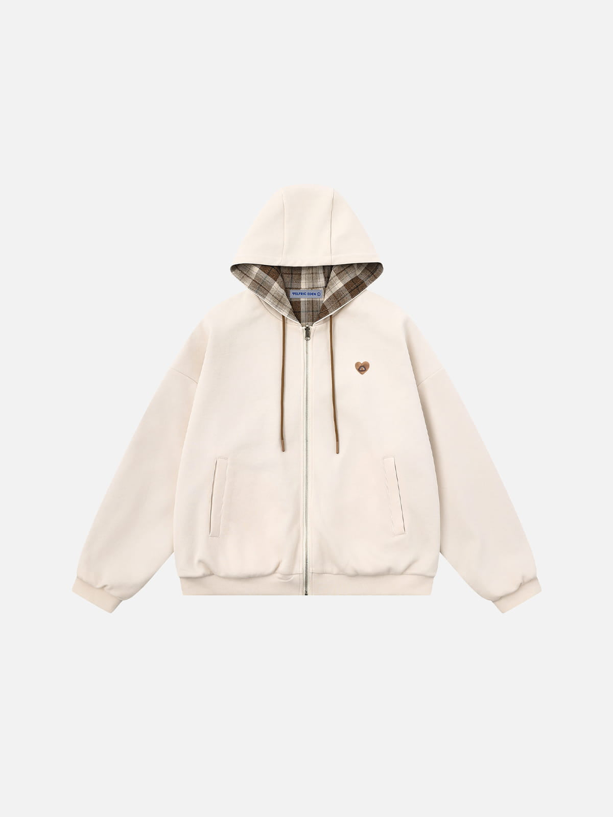Aelfric Eden Boxy Reversible Plaid Zip Up Hoodie