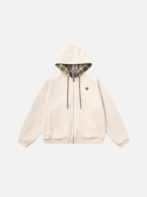 Aelfric Eden Boxy Reversible Plaid Zip Up Hoodie
