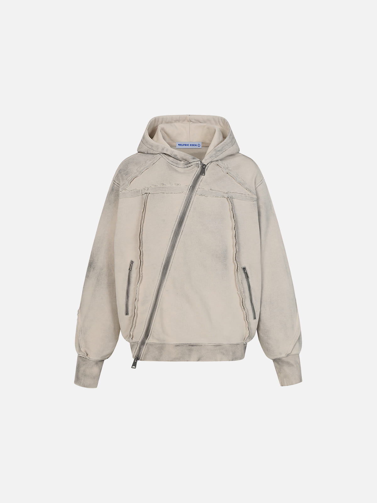 Aelfric Eden Washed Asymmetric Zip Up Hoodie