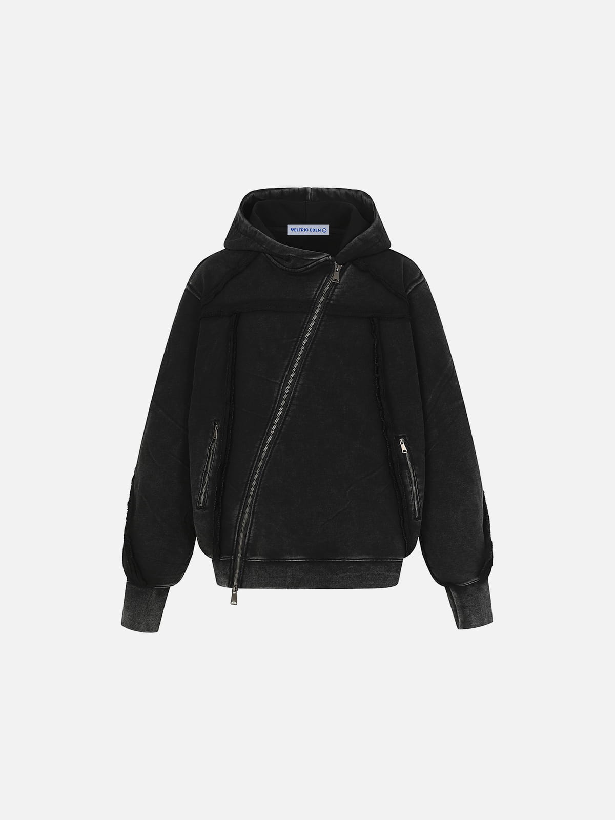Aelfric Eden Washed Asymmetric Zip Up Hoodie
