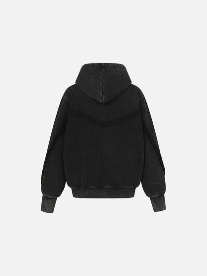 Aelfric Eden Washed Asymmetric Zip Up Hoodie
