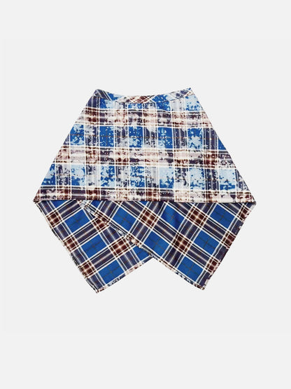 Washed Plaid Tie Waist Apron