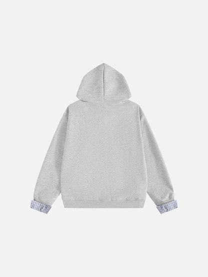 Aelfric Eden Plaid Trim Zip Up Hoodie