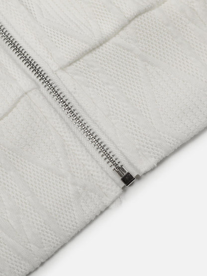 Aelfric Eden Boxy Cable Knit Zip Up Hoodie