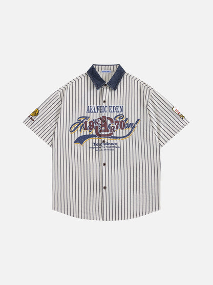 Aelfric Eden Stripe Patch Short Sleeve Shirt