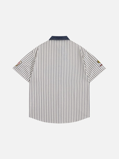 Aelfric Eden Stripe Patch Short Sleeve Shirt
