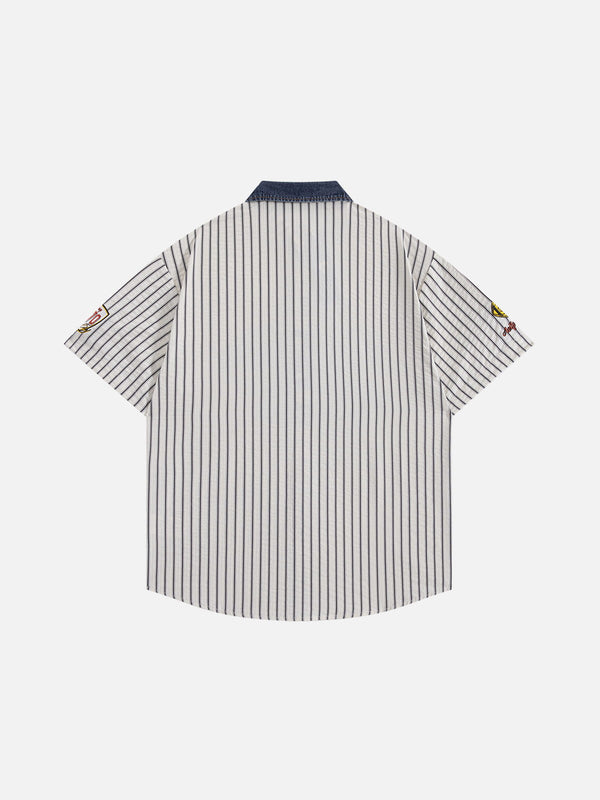 Aelfric Eden Stripe Patch Short Sleeve Shirt
