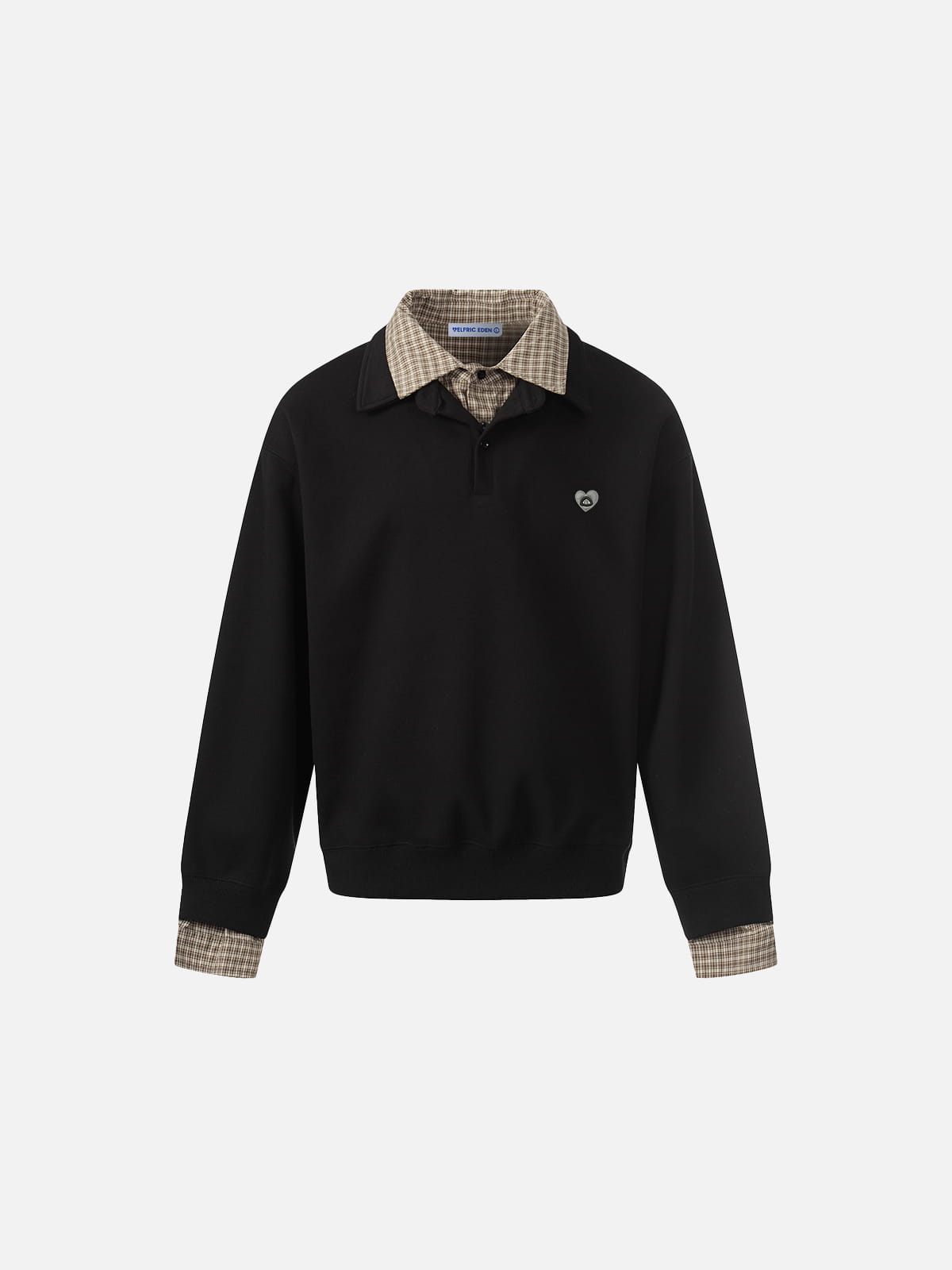 Aelfric Eden Boxy Plaid Collar Sweatshirt