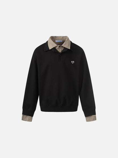 Aelfric Eden Boxy Plaid Collar Sweatshirt