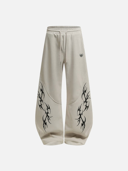 Aelfric Eden Thorn Print Baggy Barrel Sweatpants