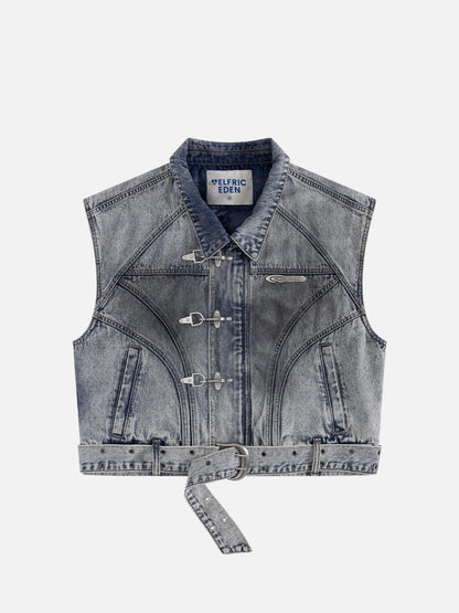 Aelfric Eden Super Boxy Fireman Clasp Denim Vest