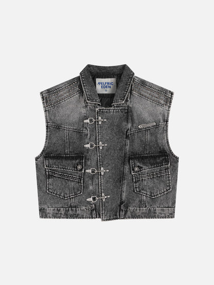 Aelfric Eden Super Boxy Fireman Clasp Denim Vest