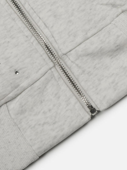 Aelfric Eden Rhinestone Bunny Ear Cropped Zip Up Hoodie