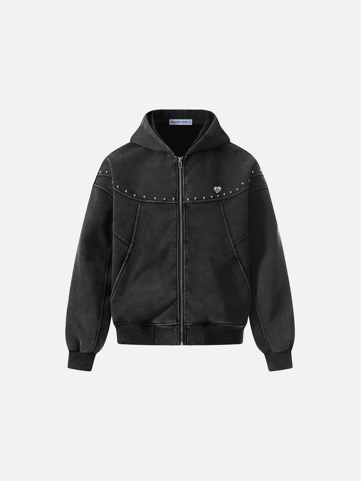 Aelfric Eden Boxy Studded Zip Up Hoodie