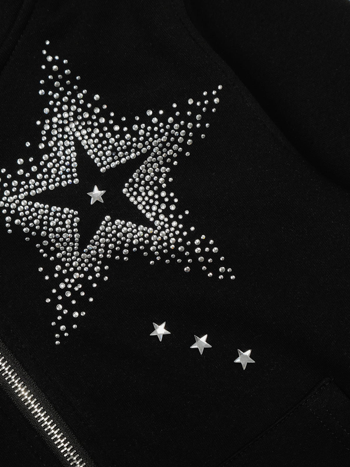 [Pre-Order] Aelfric Eden Rhinestone Star Zip Up Hoodie