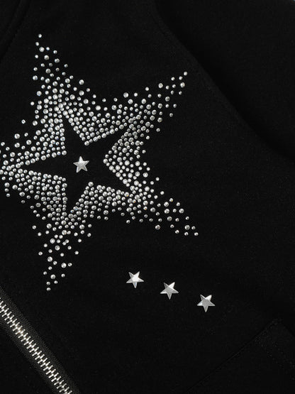[Pre-Order] Aelfric Eden Rhinestone Star Zip Up Hoodie
