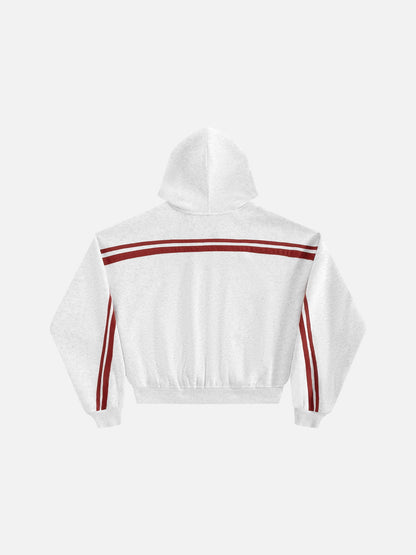 Aelfric Eden Boxy Contrast Stripe Zip Up Hoodie