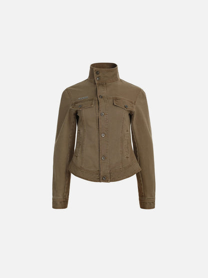Aelfric Eden Stand Collar Denim Jacket