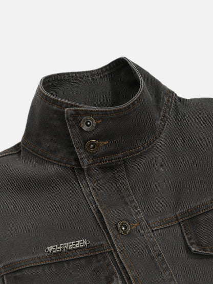 Aelfric Eden Stand Collar Denim Jacket